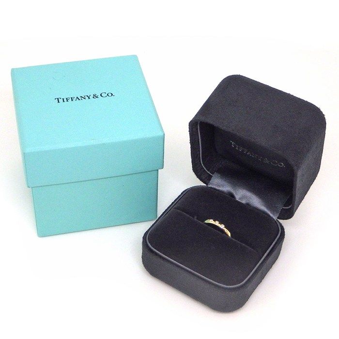 Tiffany & Co Ring Stacking Band Points Diamond Total 18k Yellow Gold