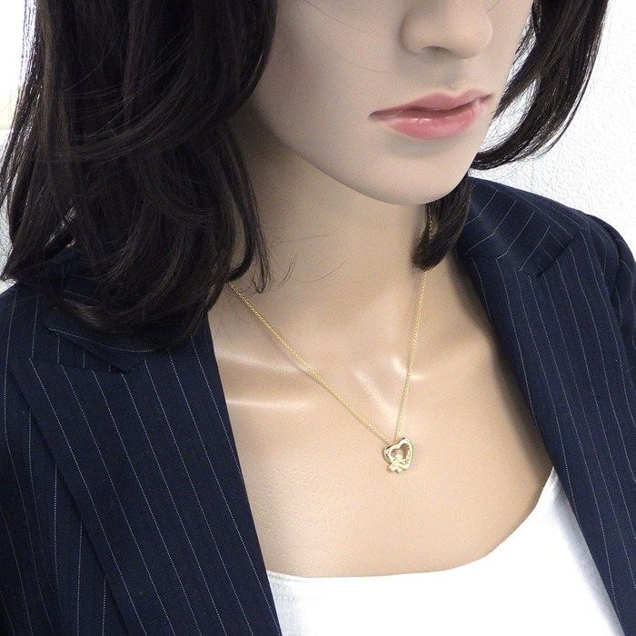 Tiffany & Co Necklace Heart Ribbon 18k Yellow Gold
