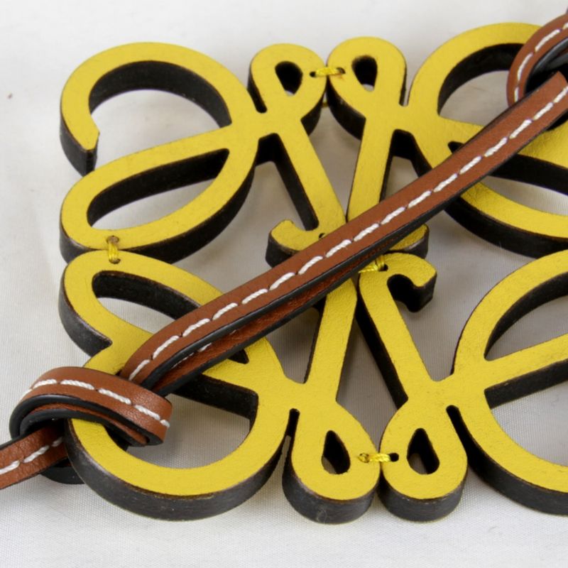 Loewe Charm Leather Yellow Keychain