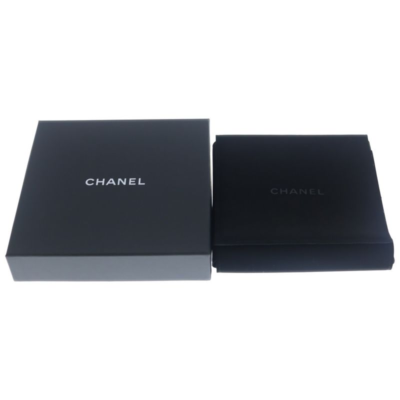 Chanel CC Logo Block Necklace Choker Gold Black White