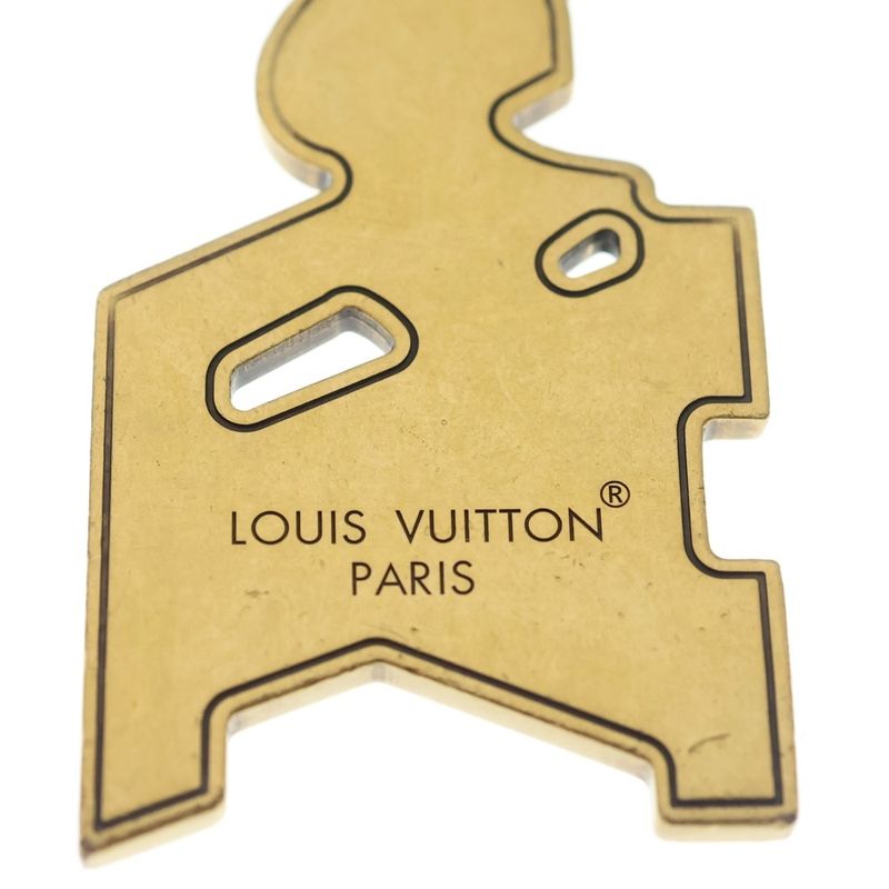 Louis Vuitton Rubber's Studs Bag Charm Key Ring Key Holder Gold
