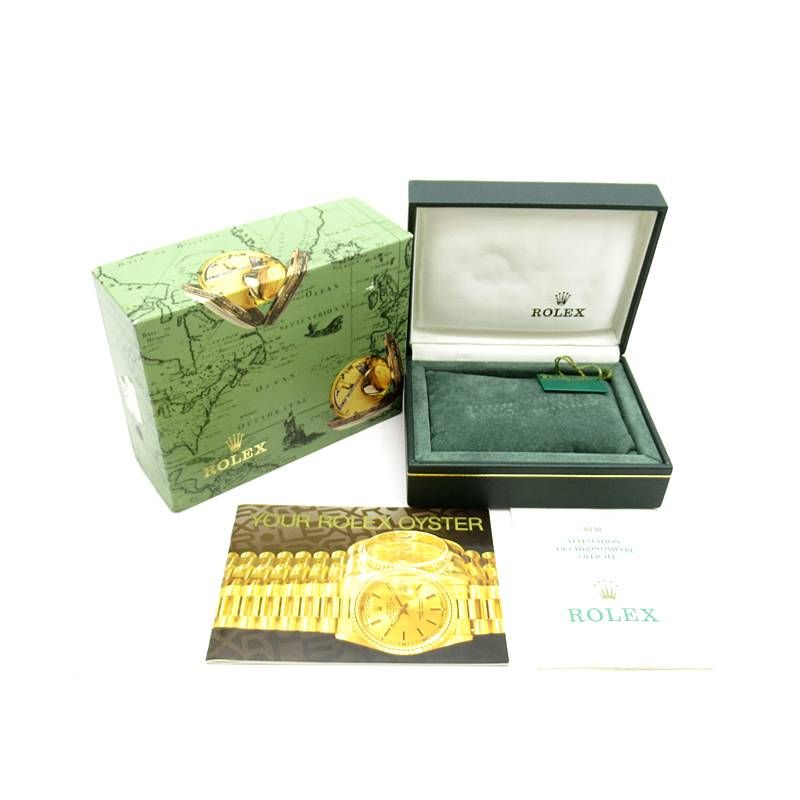 Rolex Day Date Watch Diamond Box 18k Yellow Gold Chien Pankara Polished