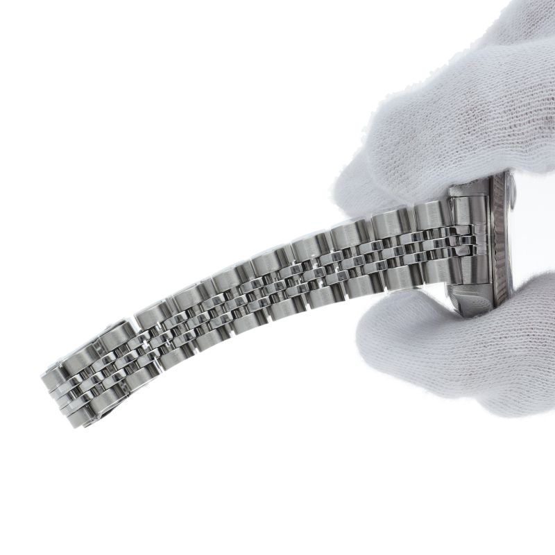 Rolex Datejust Watch 18k White Gold SS Black Polished