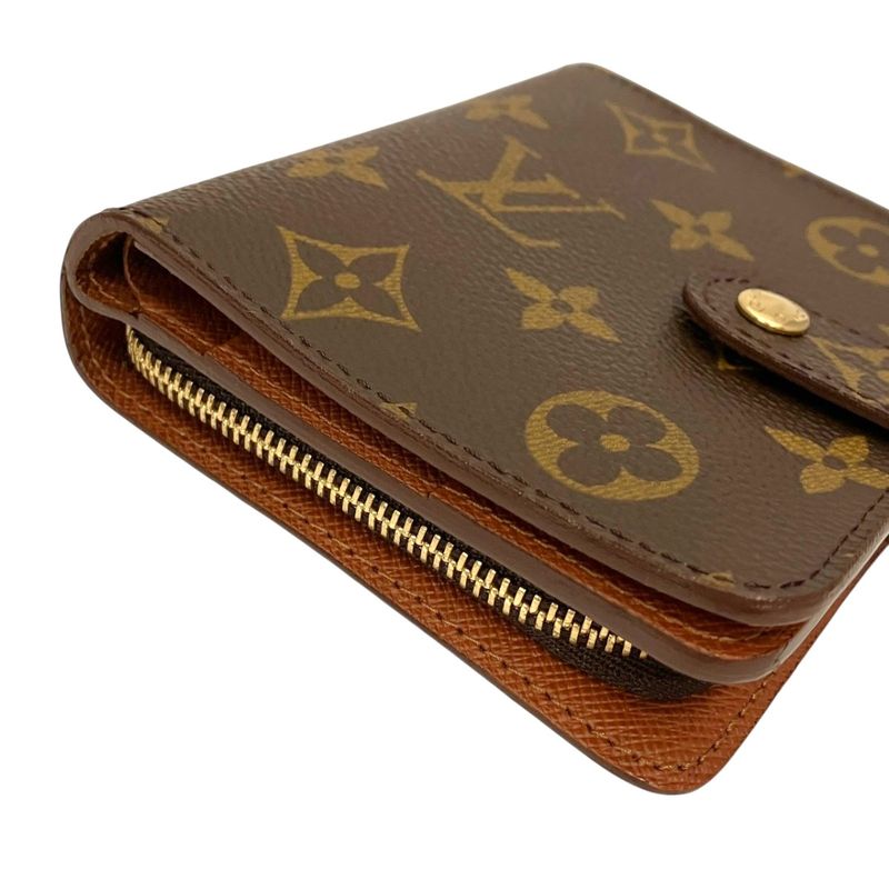 Louis Vuitton Compact Zip Monogram Bifold Wallet Canvas