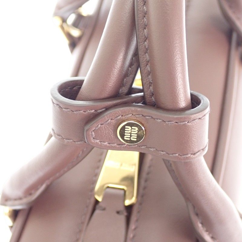 Miu Miu Miu Arcadi Leather Bag Regular 2-Way Bag Briarwood Gold