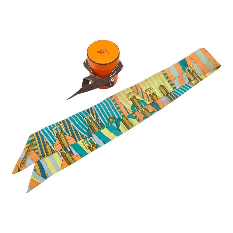 Hermes Twilly Sangle Scarf Multicolor Silk