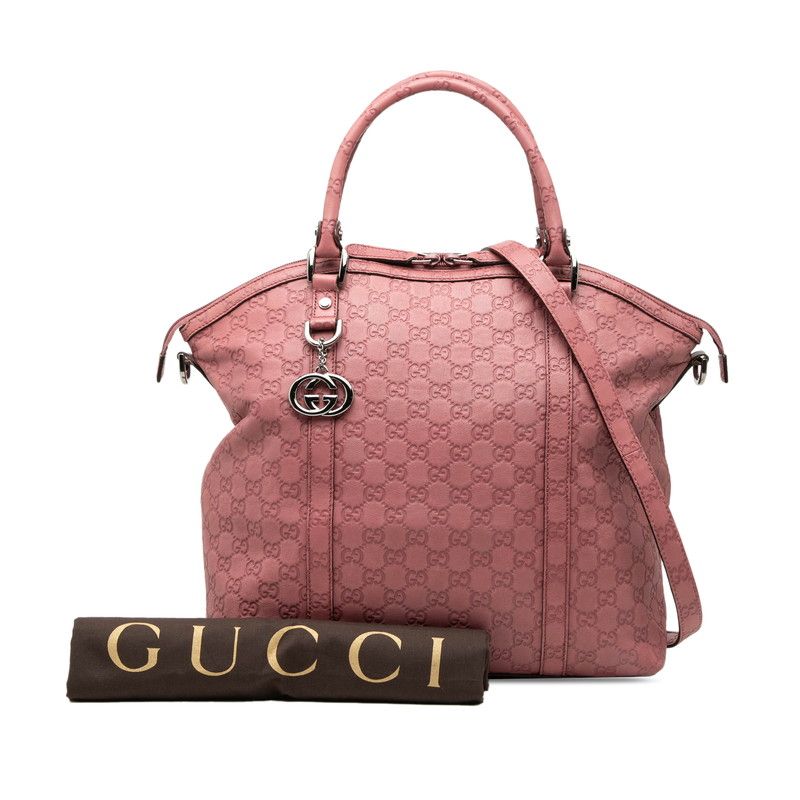 Guccissima Soho 2-Way Shoulder Bag Pink Leather