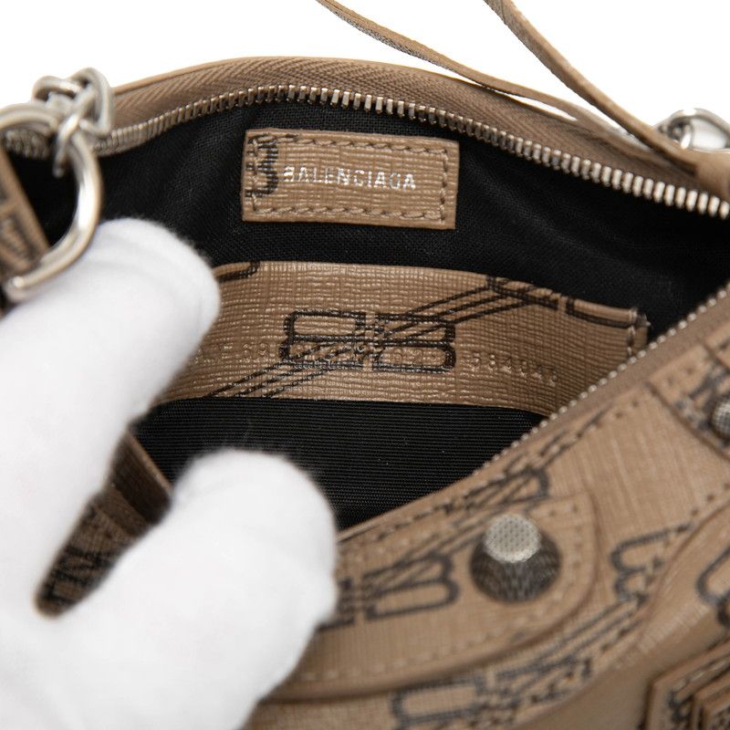 Balenciaga Bbmonogram Luca Gold Mini Crossbody Shoulder Chain 2-Way Bag Brown