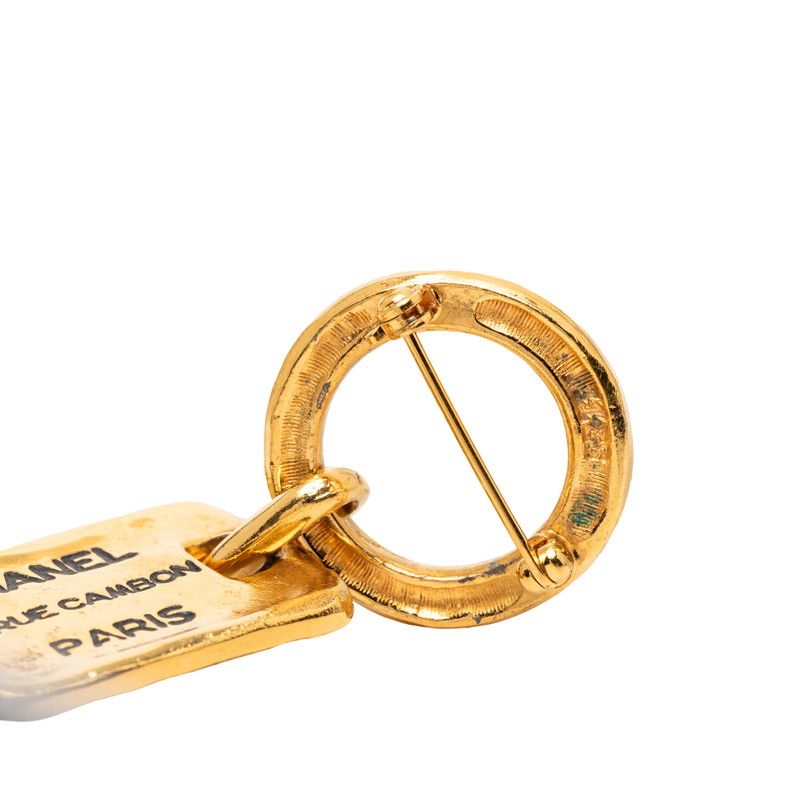 Chanel 31 Rue Cambon Plate Brooch Gold Plated