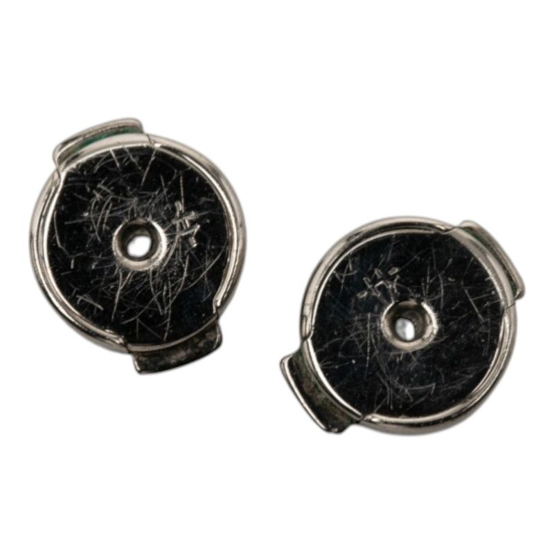 Hermes Cage de Ash Cube Earrings Silver Light Pink Metal Enamel