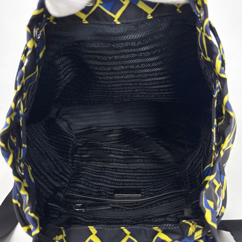 Prada Logo Pret Backpack Nylon Black Multicolor