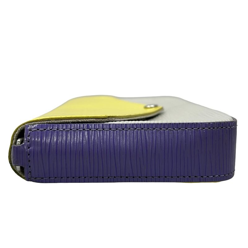 Louis Vuitton Wallet Epi Pochette Felicity Yellow Light Gray Purple Leather