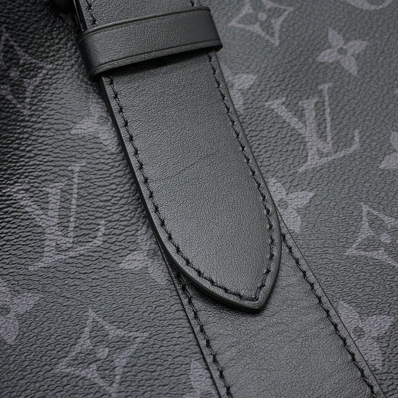 Louis Vuitton Tote Monogram Eclipse Saumur 2-Way Shoulder Bag Black