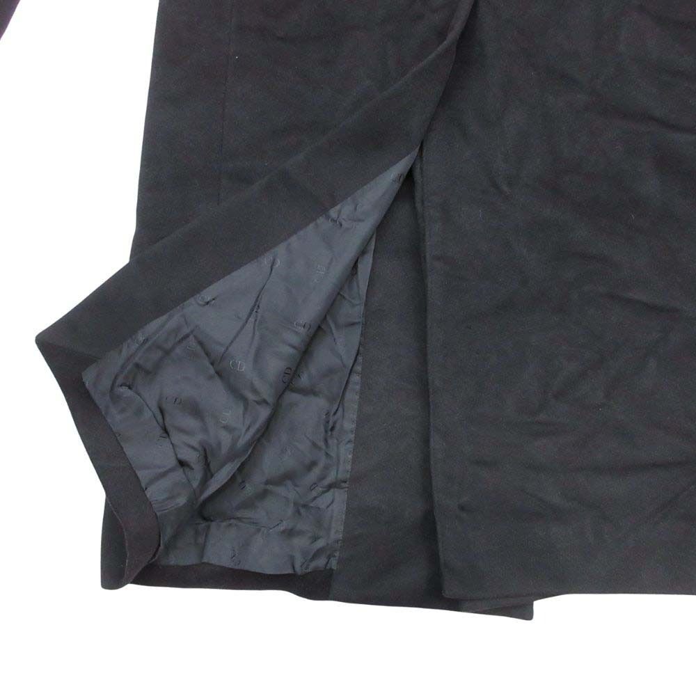 Dior Homme Cashmere Double Breasted Chesterfield Coat Peaked Lapel 48 Black