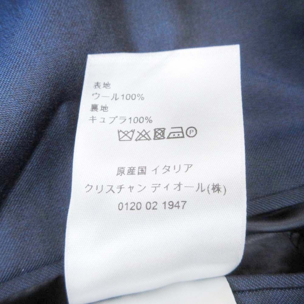 Dior Homme Tailored Jacket Single 2 Buttons Blue Leather Unlined Center Vent