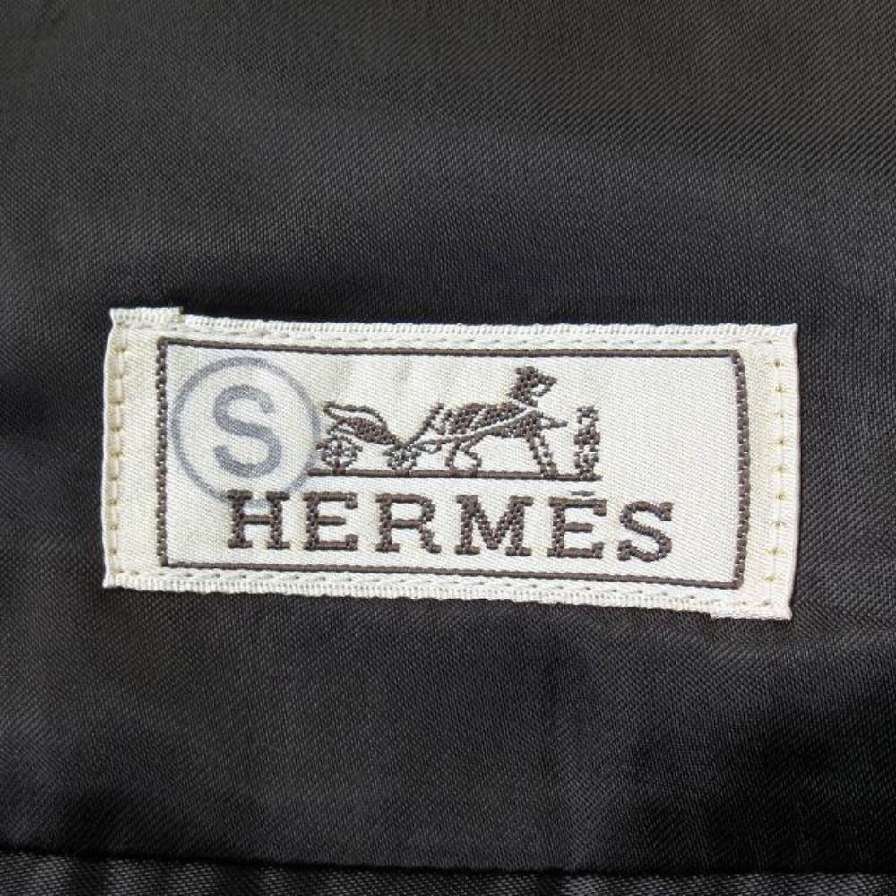 Hermes Emile Maxi Pocket Coat Virgin Wool Calfskin Archive 48 Brown