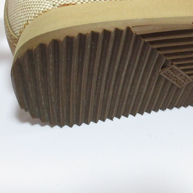 Hermes Quick Leather Canvas Sneakers 35 22.5 cm Camel