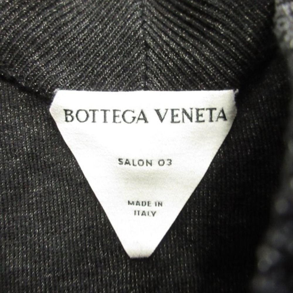 Bottega Veneta Cross Stitch Knit Sweater Wool Metal Neck L Black Paraquito Green