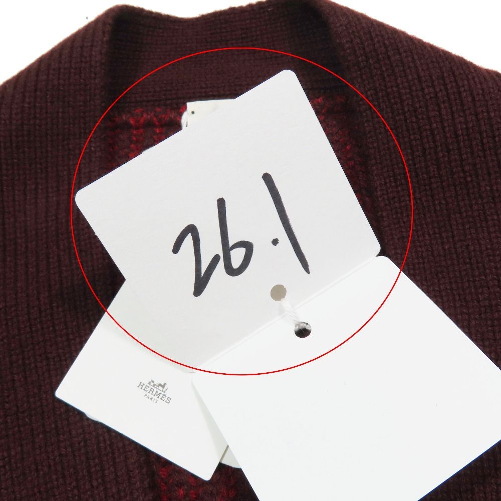 Hermes Cashmere Over Silhouette Long Cardigan Melange Knit Sweater Long Sleeve