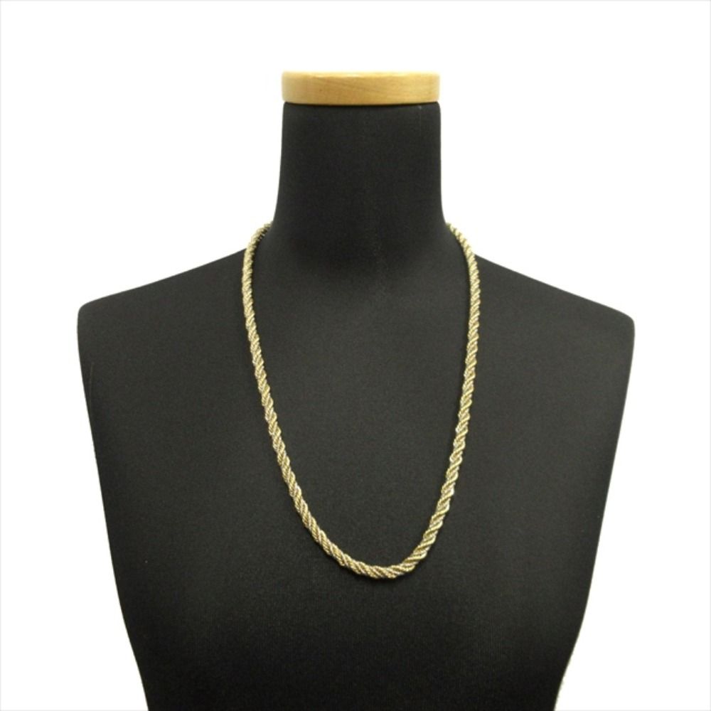 Dior Twist Chain Necklace Vintage 60 cm Gold Silver
