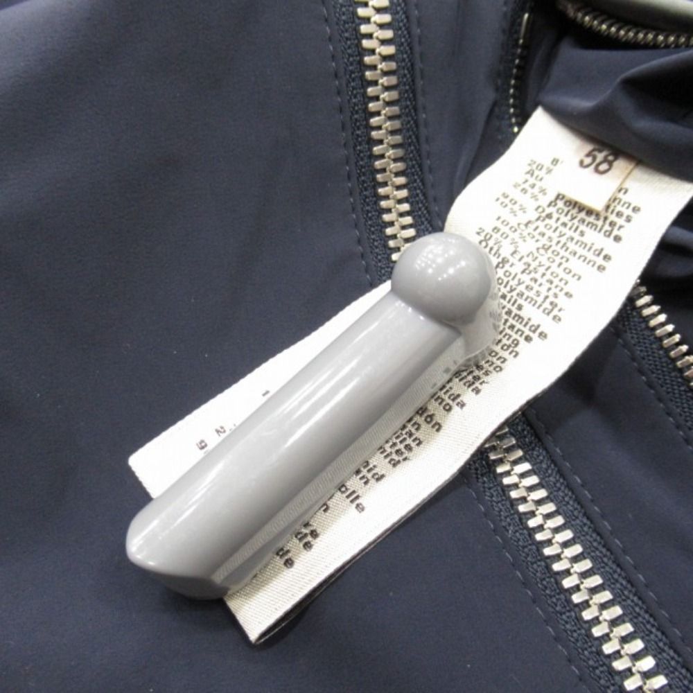 Hermes Reversible Nylon Hoodie Logo Soccer Fabric Reflector Line 58 Navy