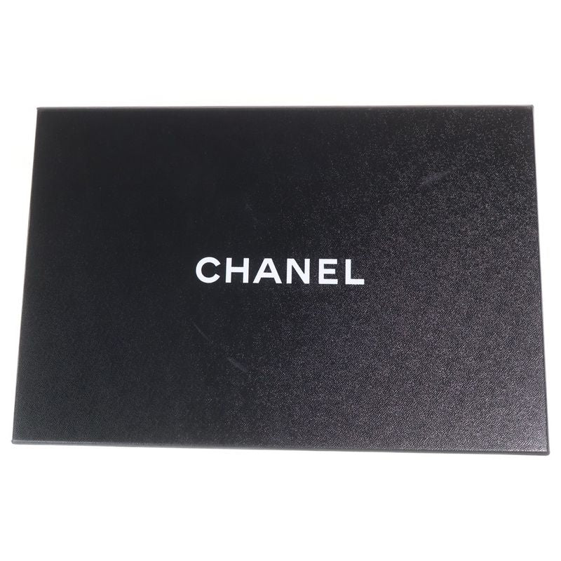 Chanel Leather Flower Motif Heel Sandals Black
