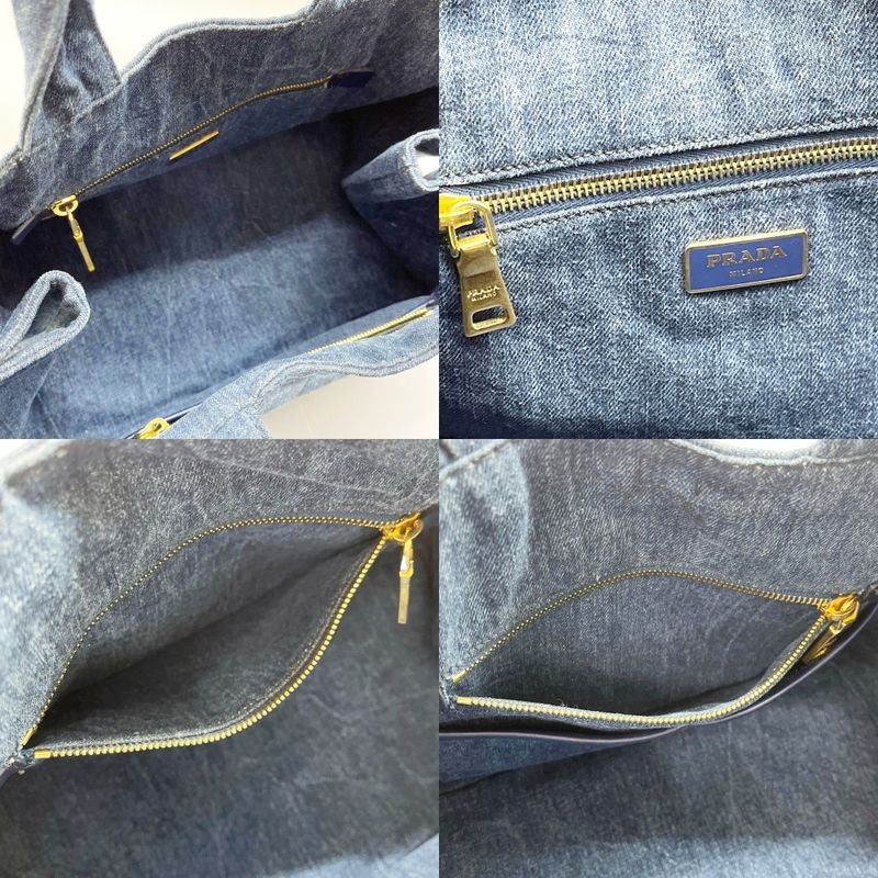 Prada Tote Canapa 158 Navy Denim