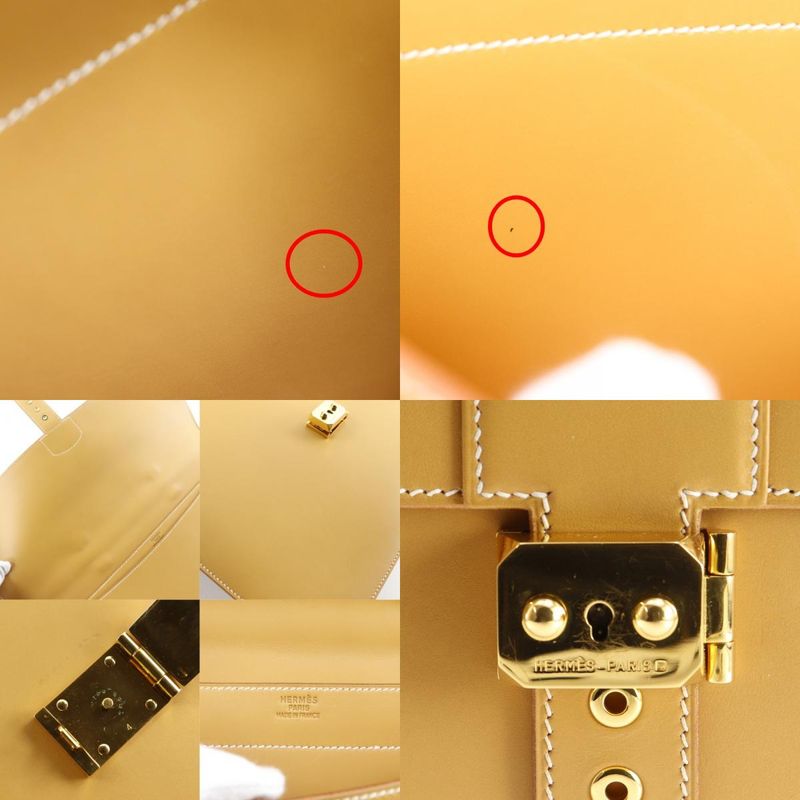Hermes Sac a Depeche 38 Box Calf Natural Yellow C Business Bag