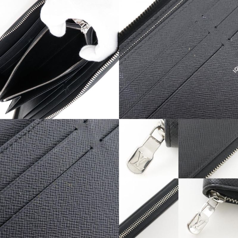 Louis Vuitton Zippy Organizer NM Taiga Noir Black Wallet