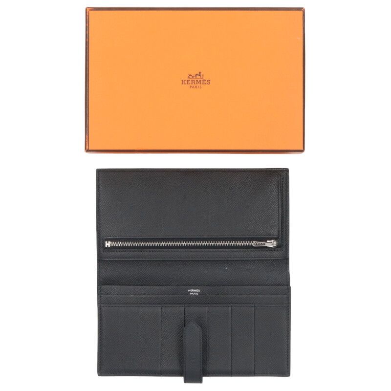 Hermes Bearn Souffle Monochrome So Black Epsom Wallet