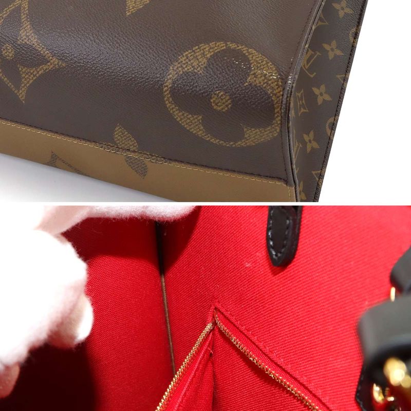Louis Vuitton Giant Monogram on the Go MM 2-Way Tote Shoulder Bag