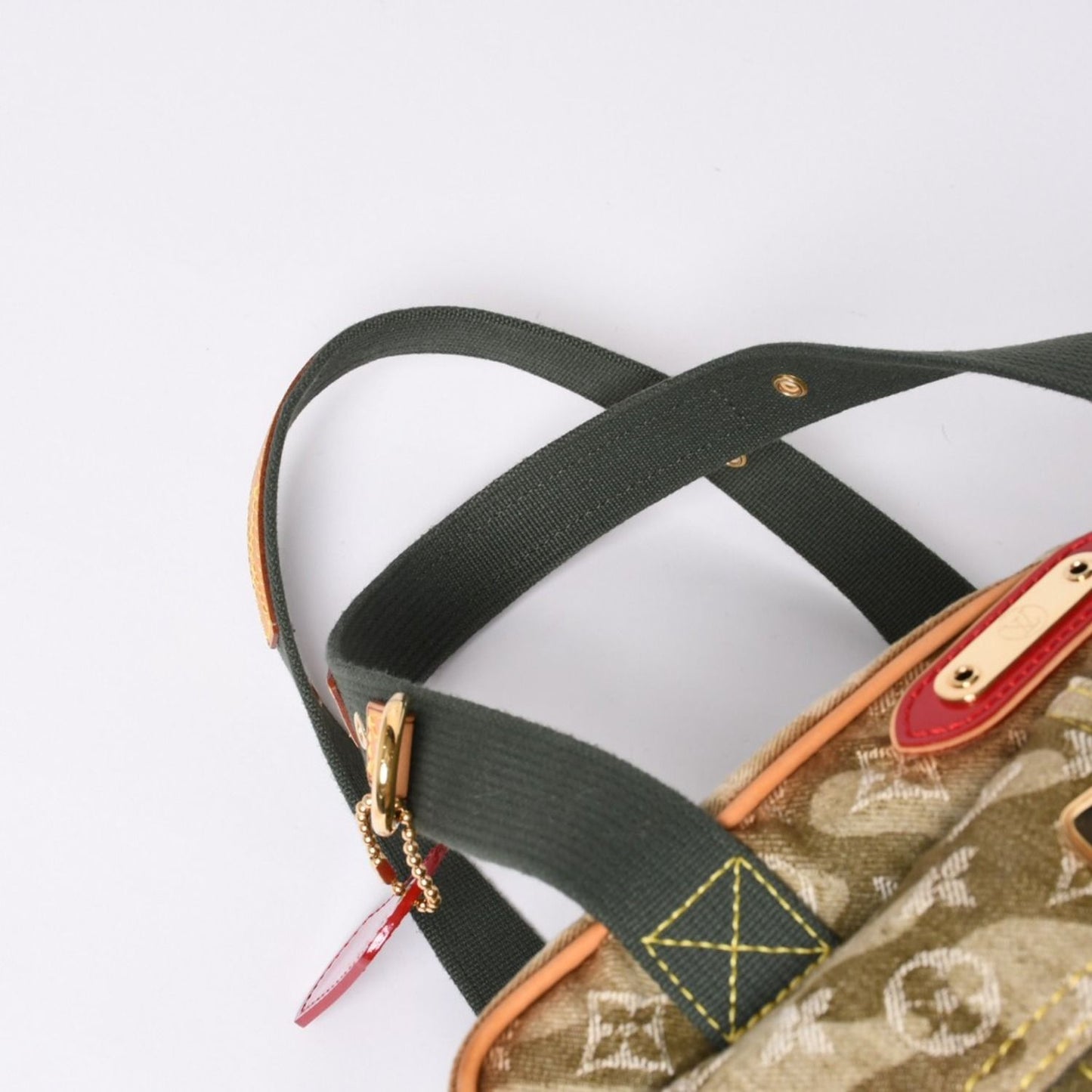 Louis Vuitton Monogram Moflage Denim Jasmine Handbag Khaki Takashi Murakami — view 8
