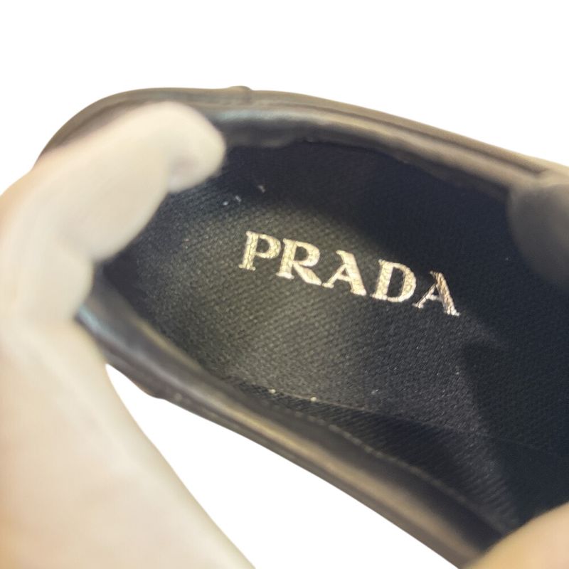 Prada Low Cut Leather Sneakers Black