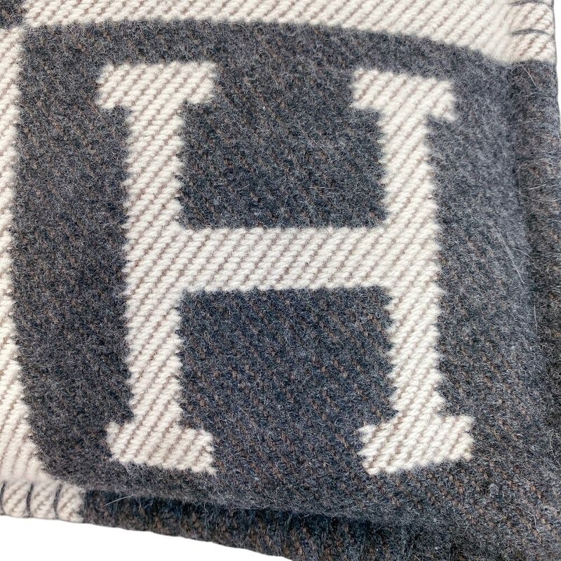 Hermes Jacquard Woven Avalon Wool Interior Others Ecru Shoulder Bag