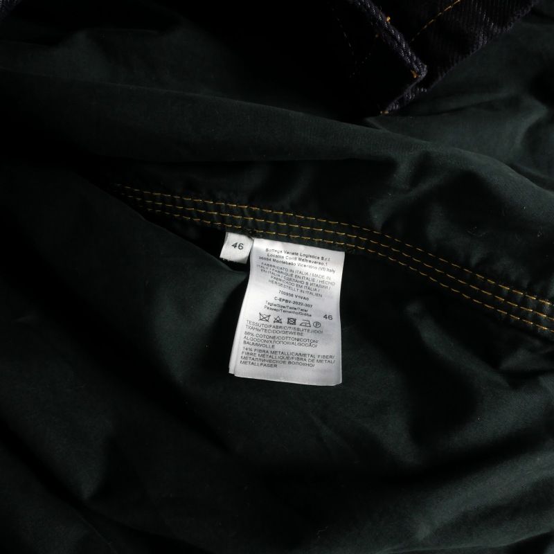 Bottega Veneta Daniel Lee Era Denim Twill Metal Button Shirt Short Sleeve 46