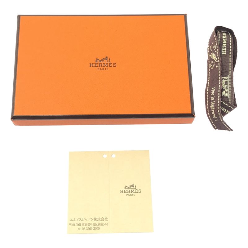Hermes Calvi Duo Veau Epsom Coin Case Wallet Brick