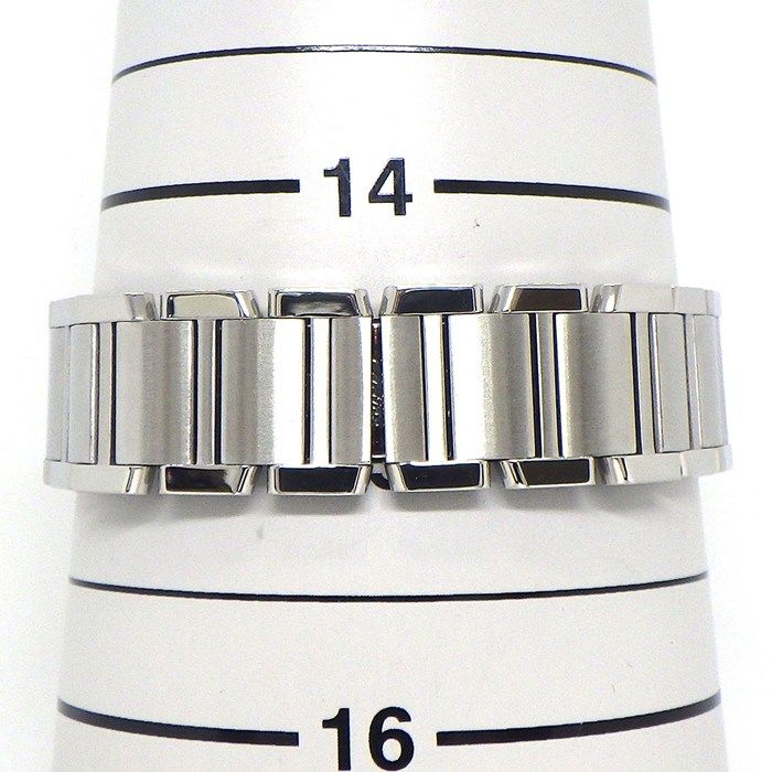 Cartier Watch Tank Francaise SM Square Blue Shell Dial Roman Index SS Quartz