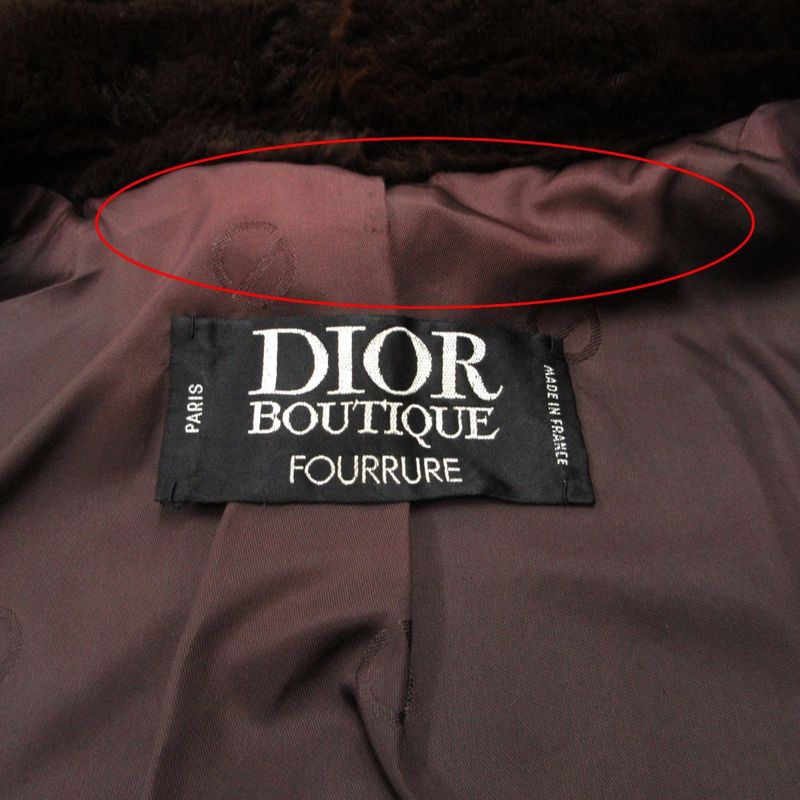 Dior Aw Stand Collar Coat Alpaca Fur Brown