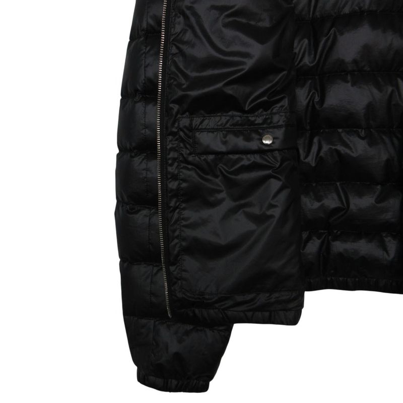 Prada Down Jacket Triangle Logo Zip Up Black