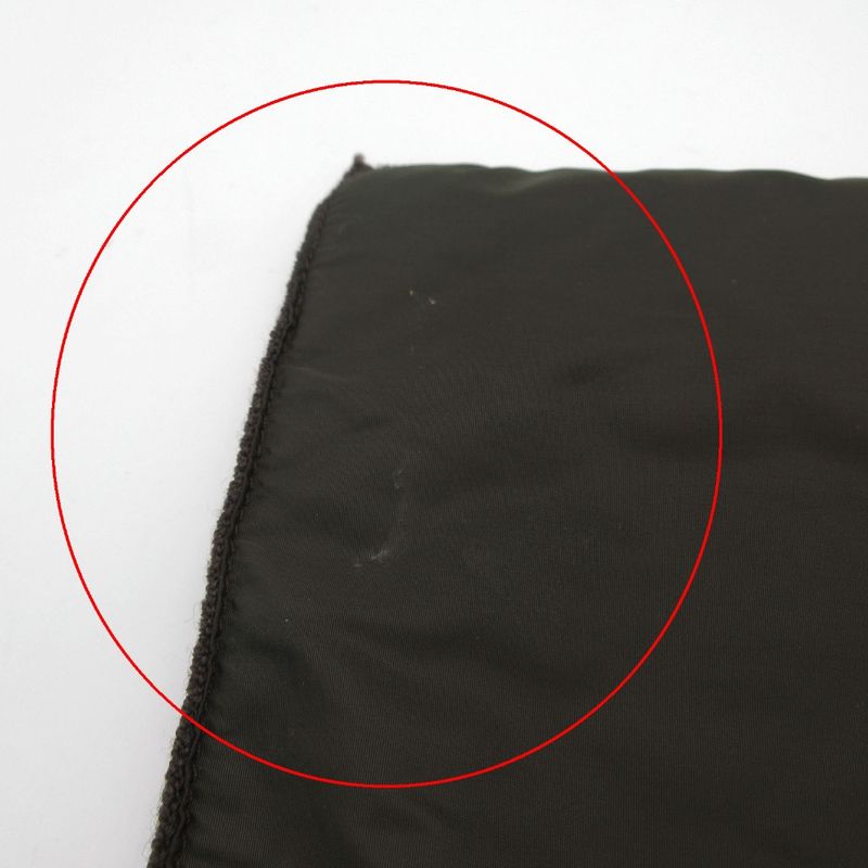 Prada Sports Scarf Nylon Wool Contrast Pocket Rubber Logo Brown