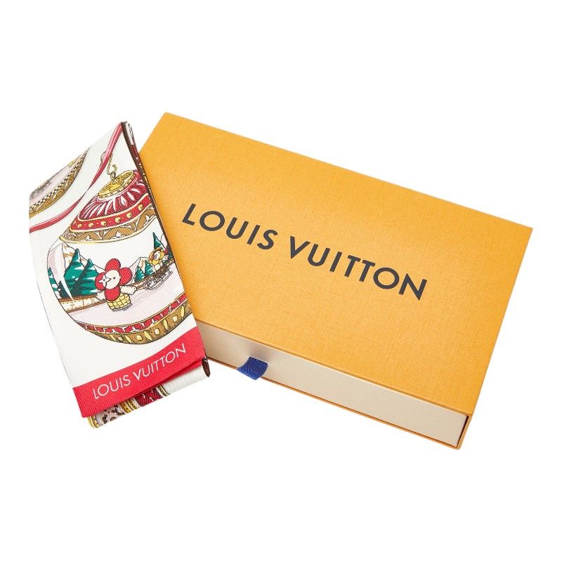 Louis Vuitton Monogram Bandeau Christmas Vivienne Scarf Multicolor Silk