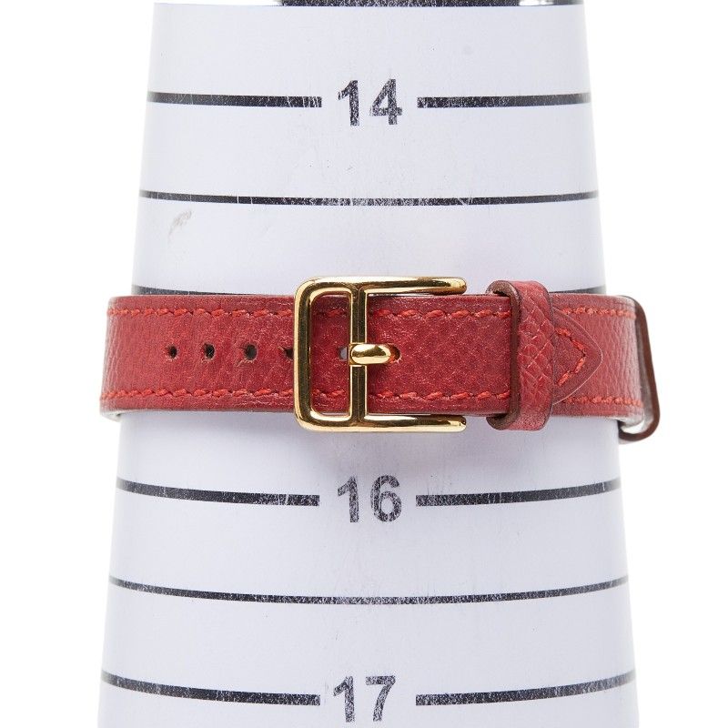 Hermes Kelly Watch Gold Red Stainless Steel Leather