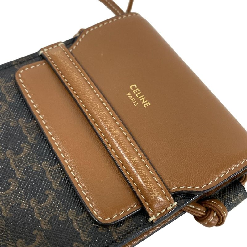 Celine Mobile Phone Case Triomphe Pouch Tan