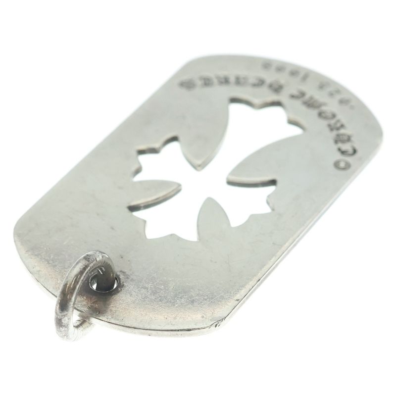 Chrome Hearts D Tag Lrg CO Crs Cutout Cross Dog Tag Large Pendant Top Silver