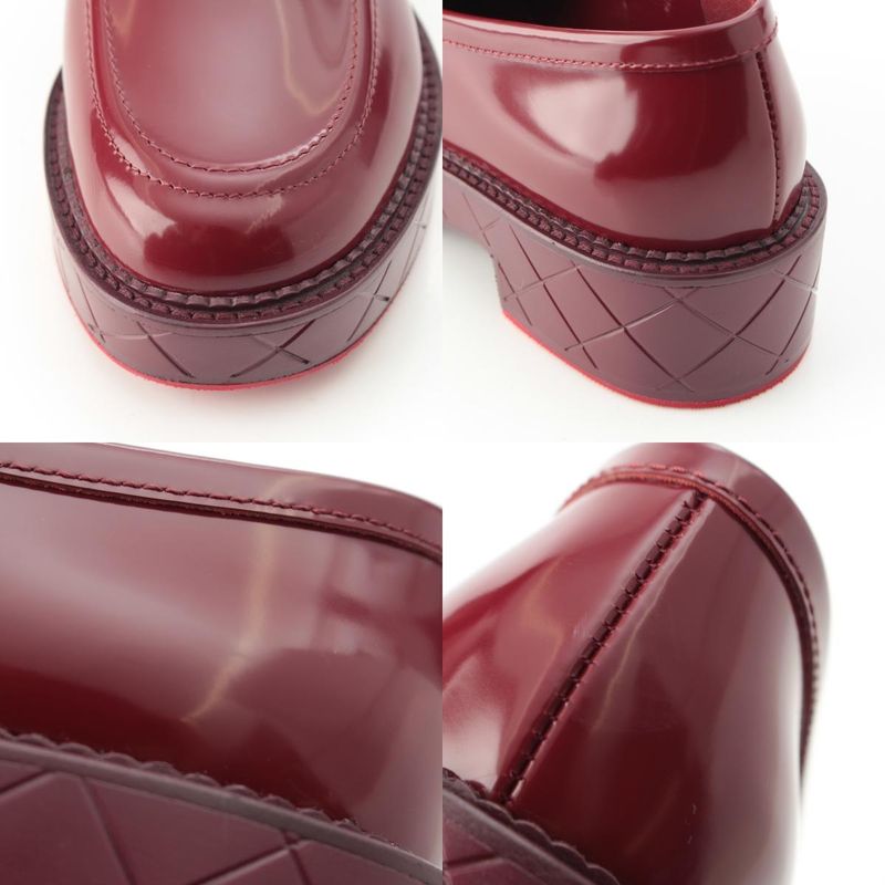 Chanel 24k Shiny Calfskin CC Logo Heart Platform Loafers Shoes Red 35.5
