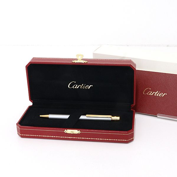 Cartier Santos de Cartier Ballpoint Pen Gold Finish Screw & Details