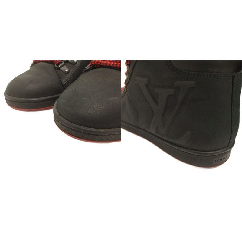 Louis Vuitton Sneakers High Cut Lvlogo Leather 8 Black
