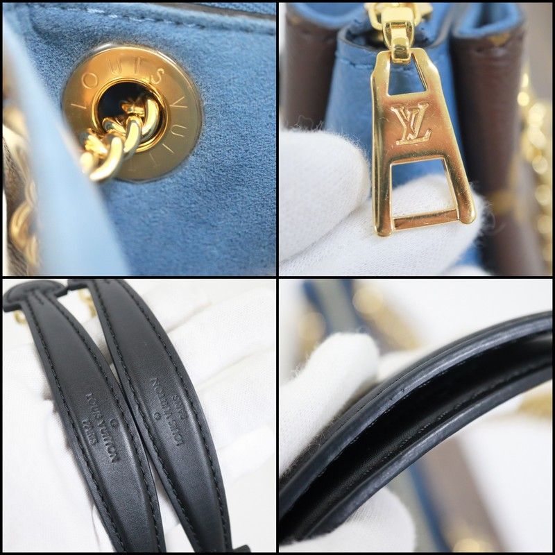 Louis Vuitton Calf Nnu BB Shoulder Bag Monogram Brown Blue