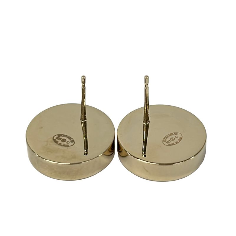 Chanel Earrings Gold Black CC Logo