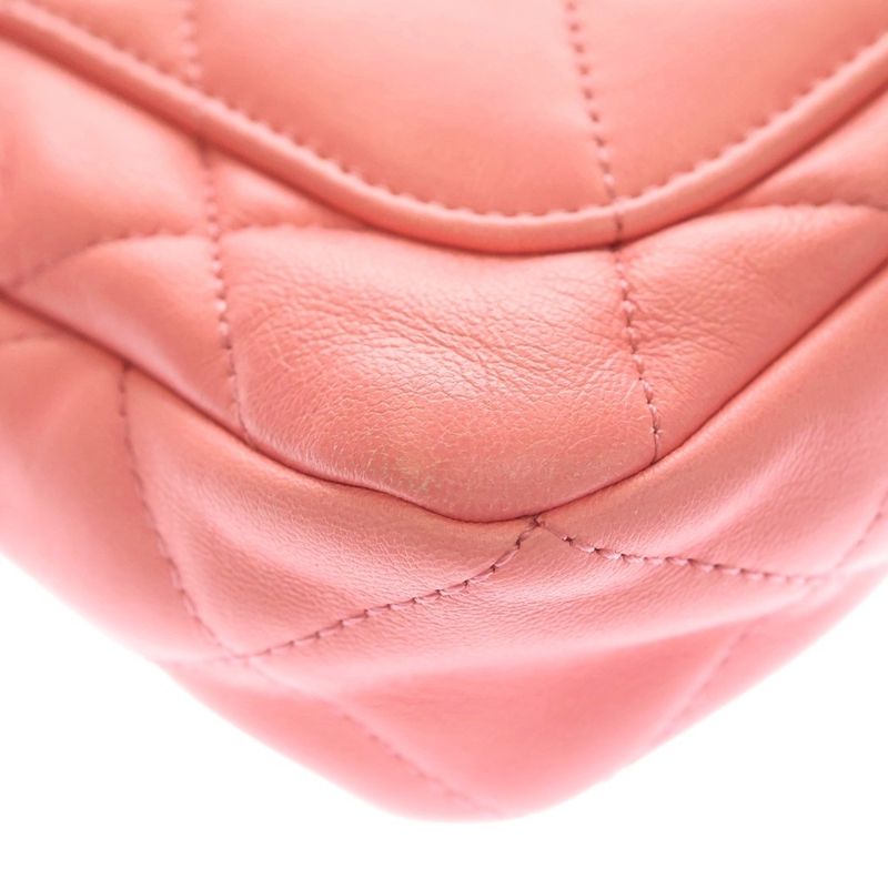 Chanel Mini Quilted Pink Lambskin Shoulder Bag Gold